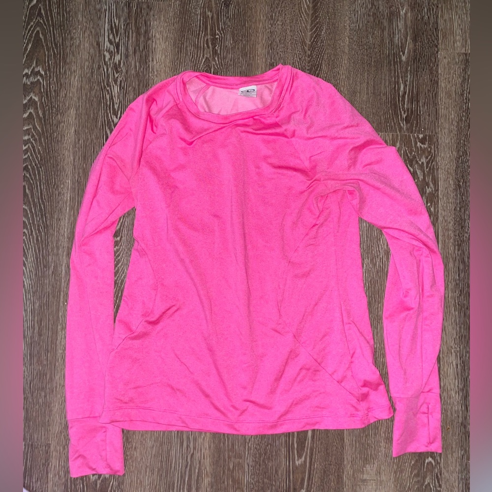 Hot pink long sleeve athletic top